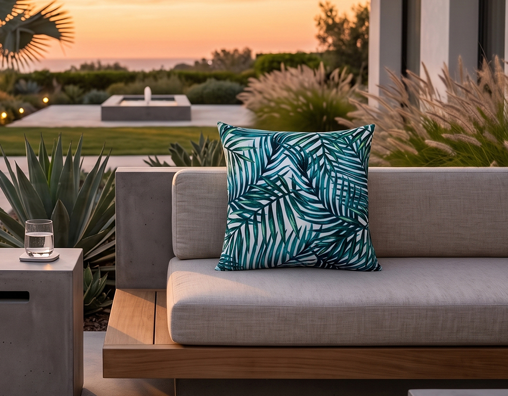 BLUE LEAF MIX PILLOW - Image 2